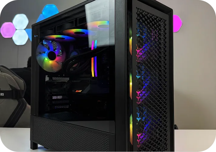 Boîtier noir avec ventilateurs RGB