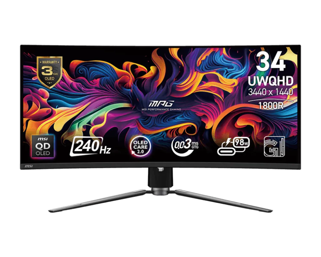 MSI MPG 341CQPX QD-OLED - 34" CURVE QD-OLED UWQHD 240Hz 0.03ms, vue 1