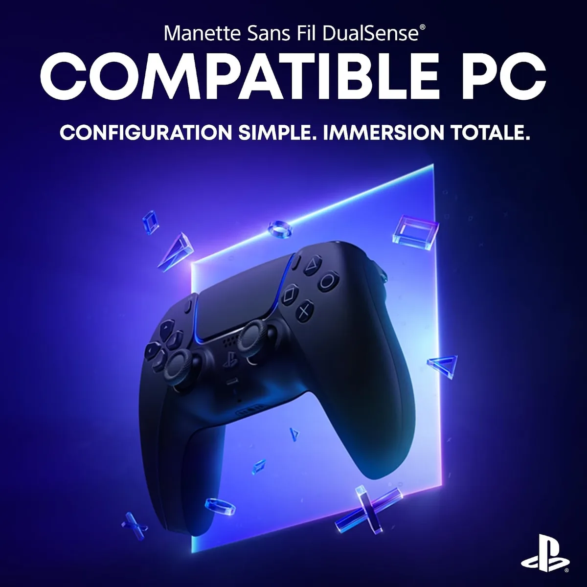 Sony Manette DualSense Midnight Black - PC/PS5/Mac/Mobile, vue 3