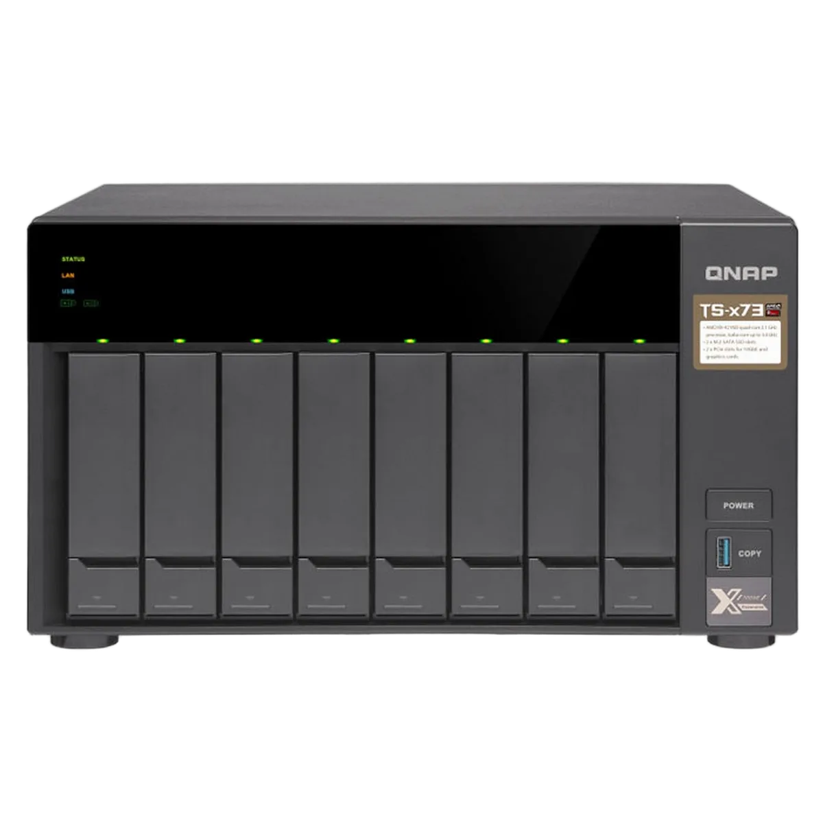 Qnap TS-873-8G - 8 HDD, vue 1