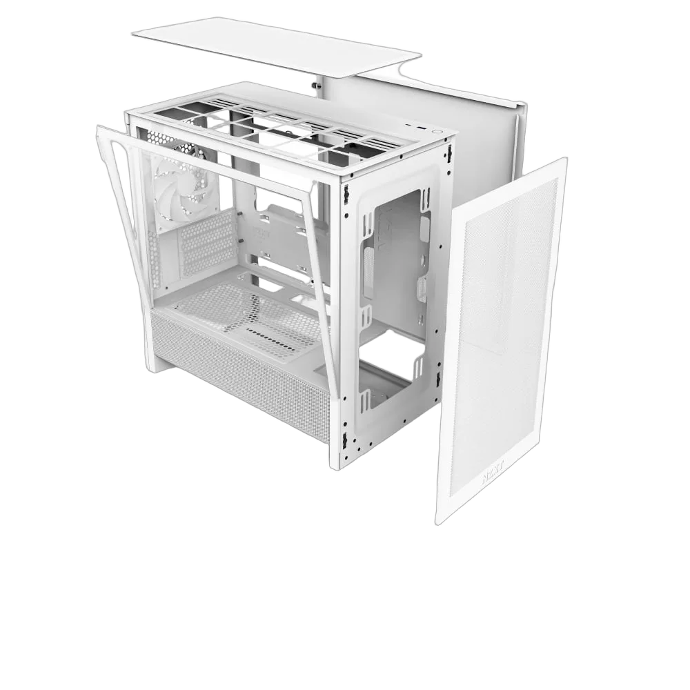 NZXT H3 Flow Blanc - MT/Sans Alim/mATX, vue 12
