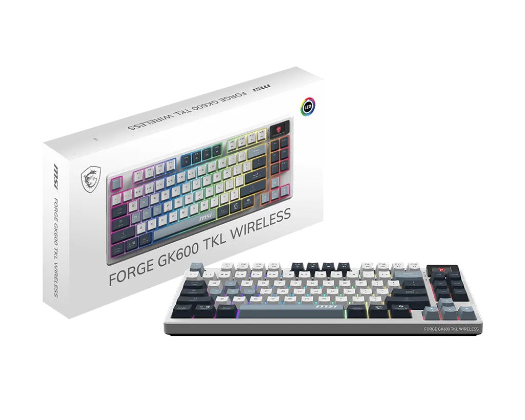 MSI Forge GK600 TKL - Mécanique - Sans-Fil - RGB - Sky, vue 5