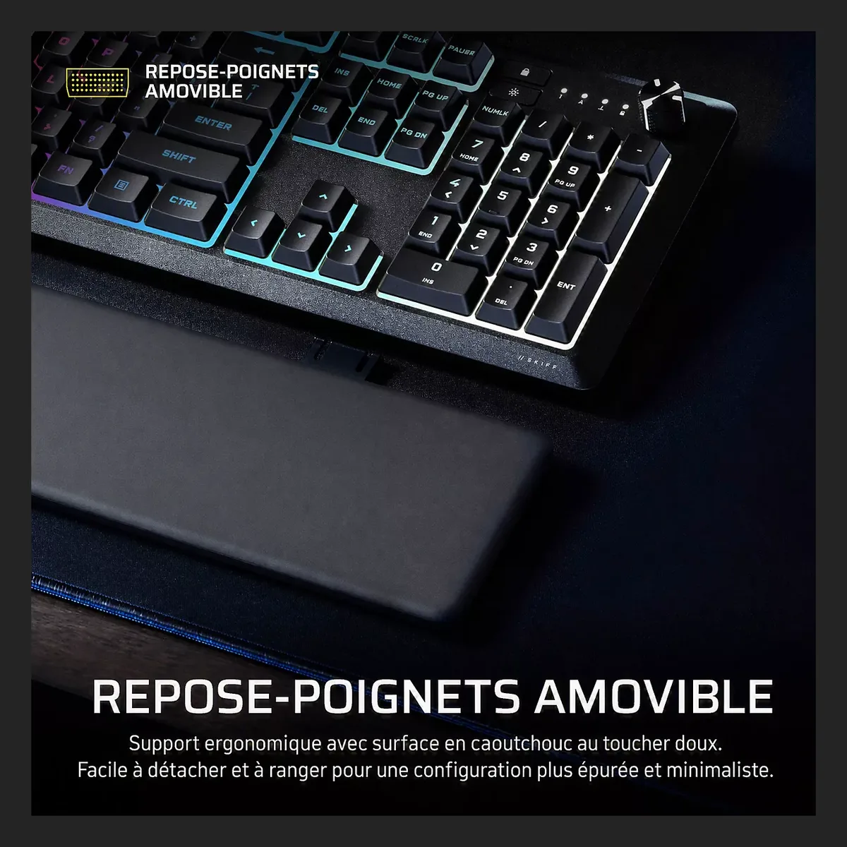 Corsair Skiff 100 Plus - Membrane - Filaire - RGB - Noir, vue 5