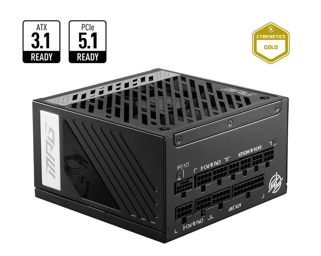 MSI ATX 850W - 80+ Gold - MPG A850GS PCIE5 Noir, vue 1