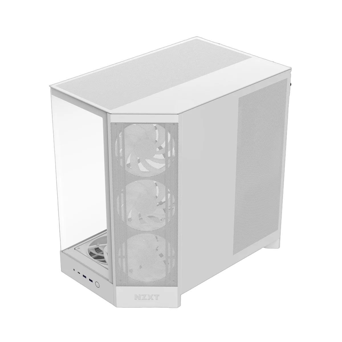 NZXT H9 Flow RGB+ Blanc - MT/Sans Alim/E-ATX, vue 3