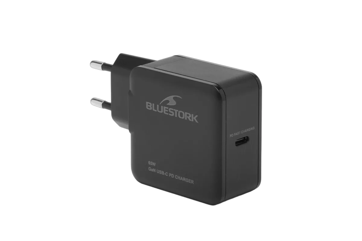 Bluestork Chargeur GaN 65W - USB-C + Câble USB-C 1.8m - Noir, vue 5