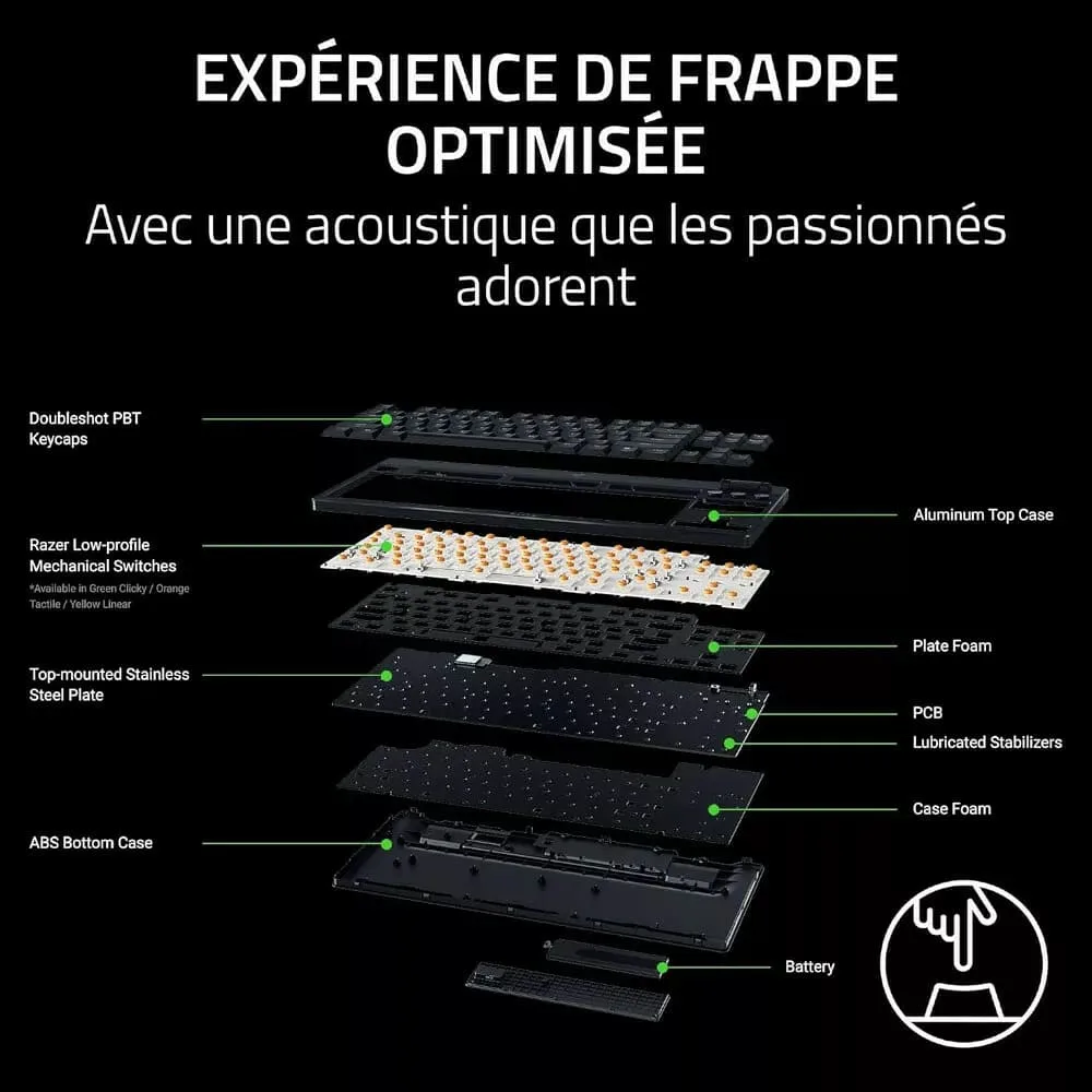 Razer BlackWidow V4 TKL LP HyperSpeed - Orange Switch-Seconde Vie, vue 6