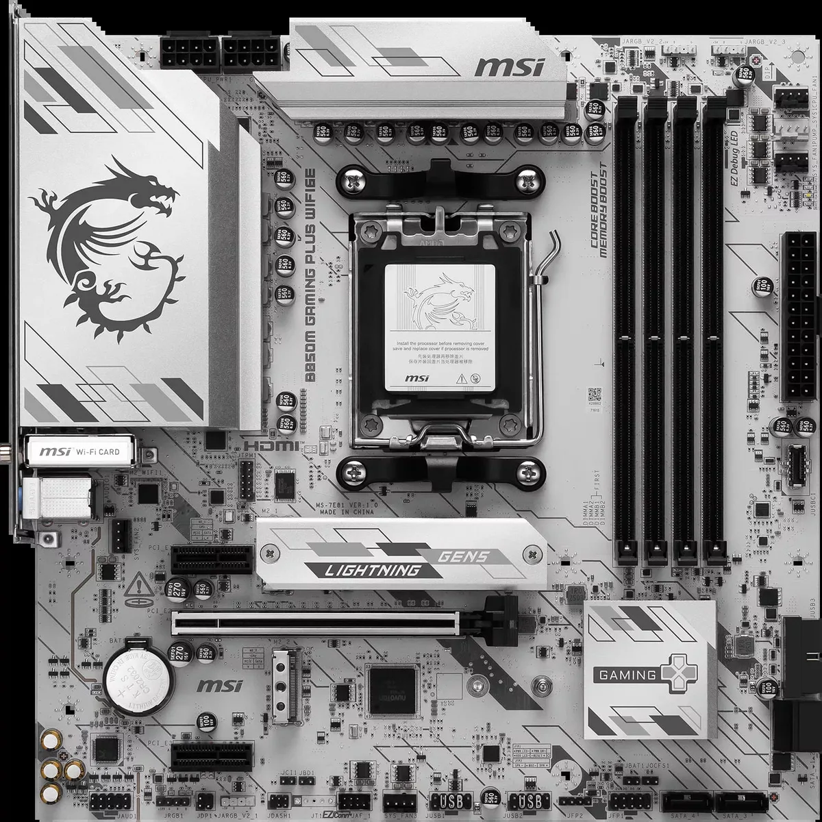 MSI B850M GAMING PLUS WIFI6E, vue 3