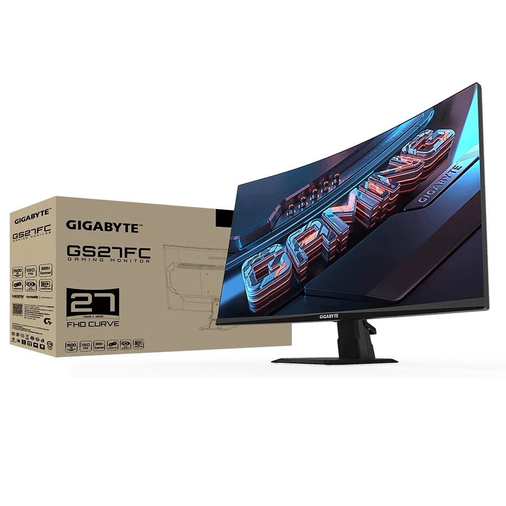 Gigabyte GS27FC - 27" CURVE FHD 180Hz VA 1ms HDR FreeSync Premium, vue 2