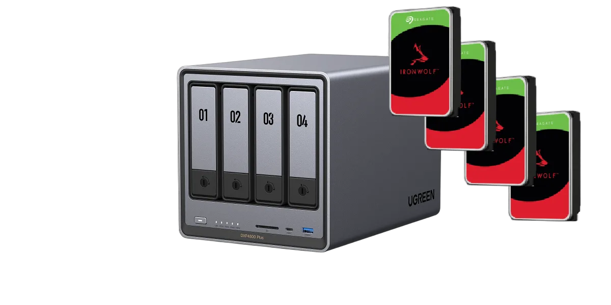 UGREEN DXP4800 Plus - 4 Baies avec 4 disques 4To IronWolf, vue 1