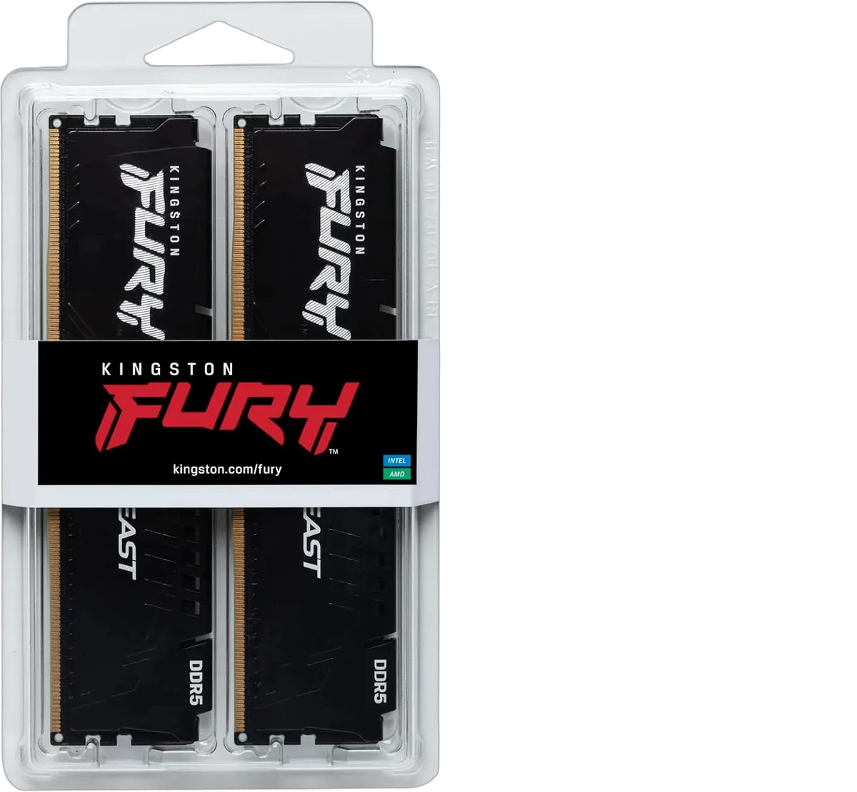 Kingston Fury Beast 32Go (2x16Go) DDR5 6000MHz CL 36 Noir, vue 5