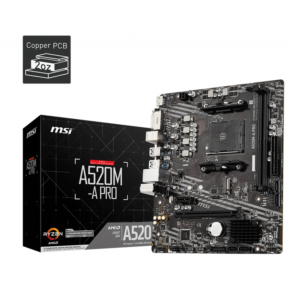 MSI A520M-A PRO-Seconde Vie, vue 1