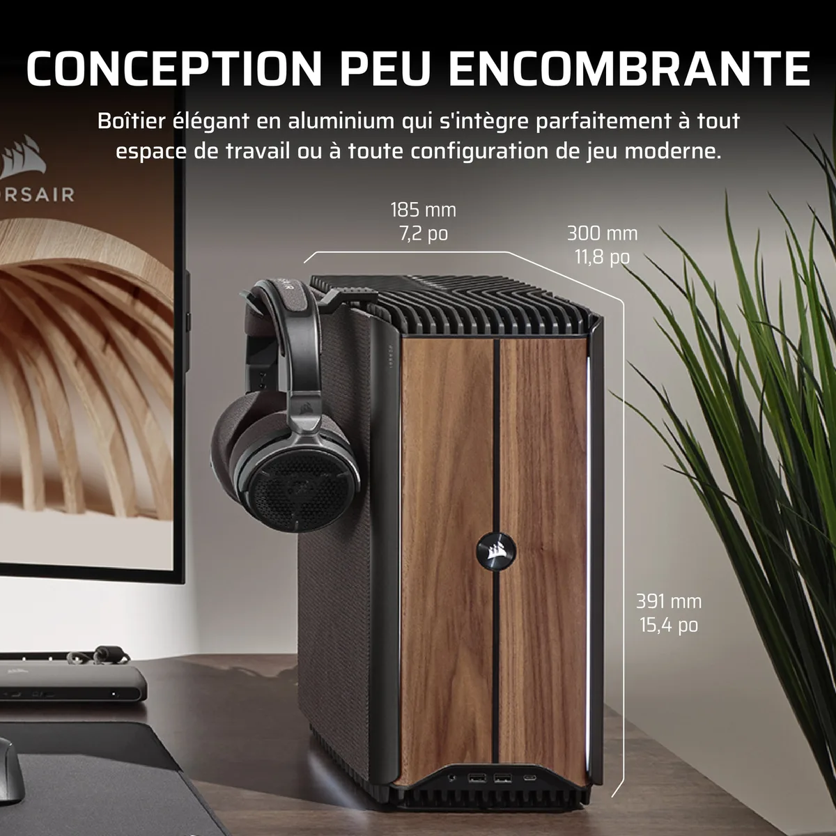 Corsair ONE a600 - R9 9900X3D RTX 5080 32Go 2To W11P avec Ethernet 5G Wi-Fi 7 et Bluetooth 5.4, vue 5