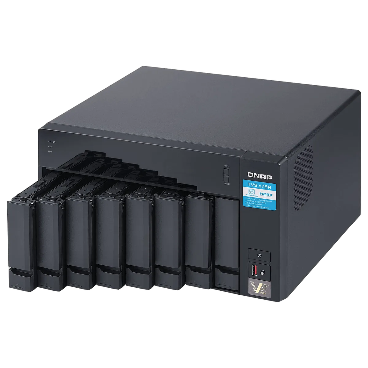 Qnap TVS-872N-i3-8G - 8 HDD, vue 4