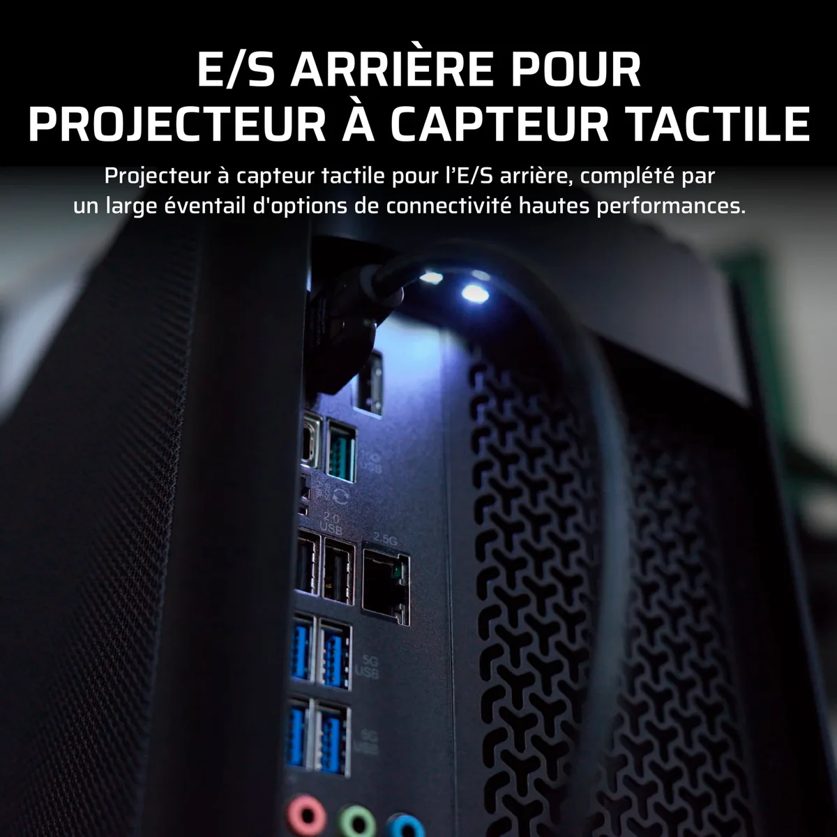 Corsair ONE a600 - R9 9900X3D RTX 5080 32Go 2To W11P avec Ethernet 5G Wi-Fi 7 et Bluetooth 5.4, vue 10