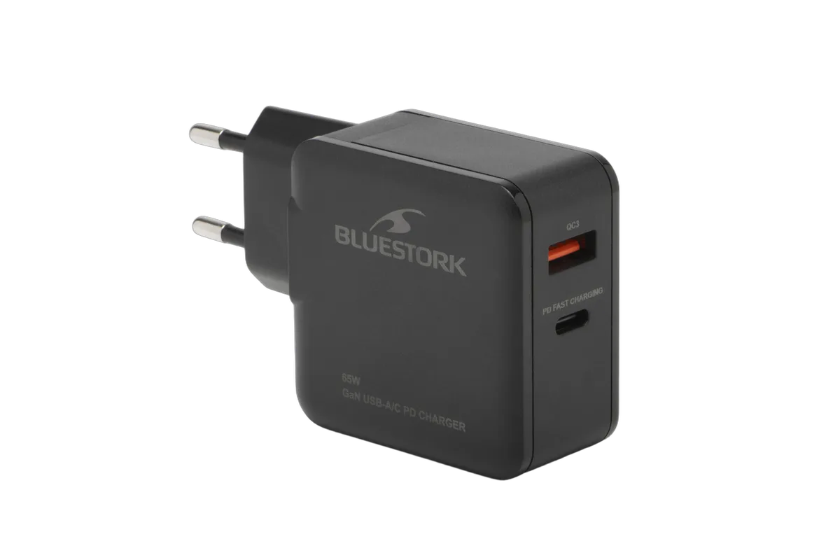 Bluestork Chargeur GaN 65W 2 ports - USB-C/USB-A - Noir, vue 5