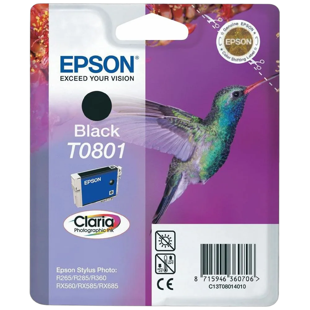 Epson Cartouche Claria T0801 Noire-Seconde Vie, vue 1