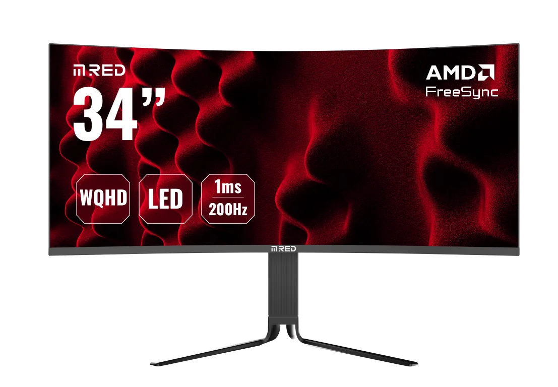 M.RED OptiSync 34 - 34" CURVE UWQHD 200Hz LED 1ms FreeSync Compatible G-Sync, vue 1