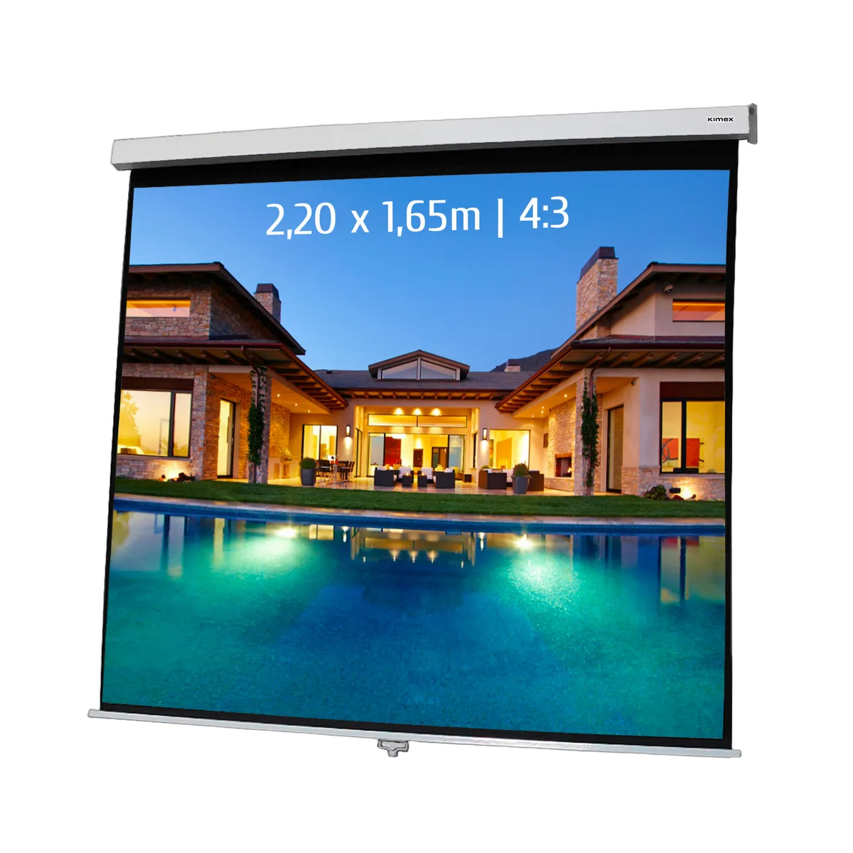 Kimex International Ecran de projection manuel - 2,20 x 1,65m, vue 1