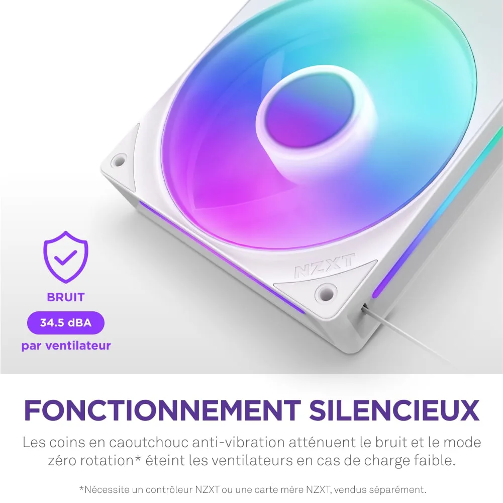 NZXT F420RGB Core Fan (Single Frame) - Blanc, vue 12