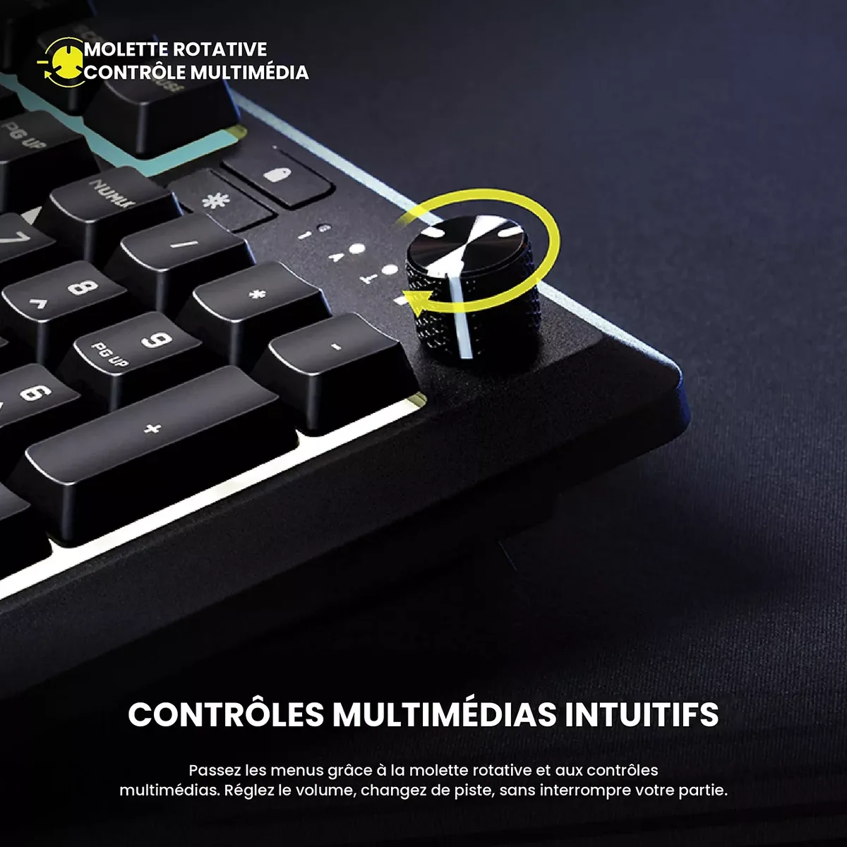 Corsair Skiff 100 Plus - Membrane - Filaire - RGB - Noir, vue 4