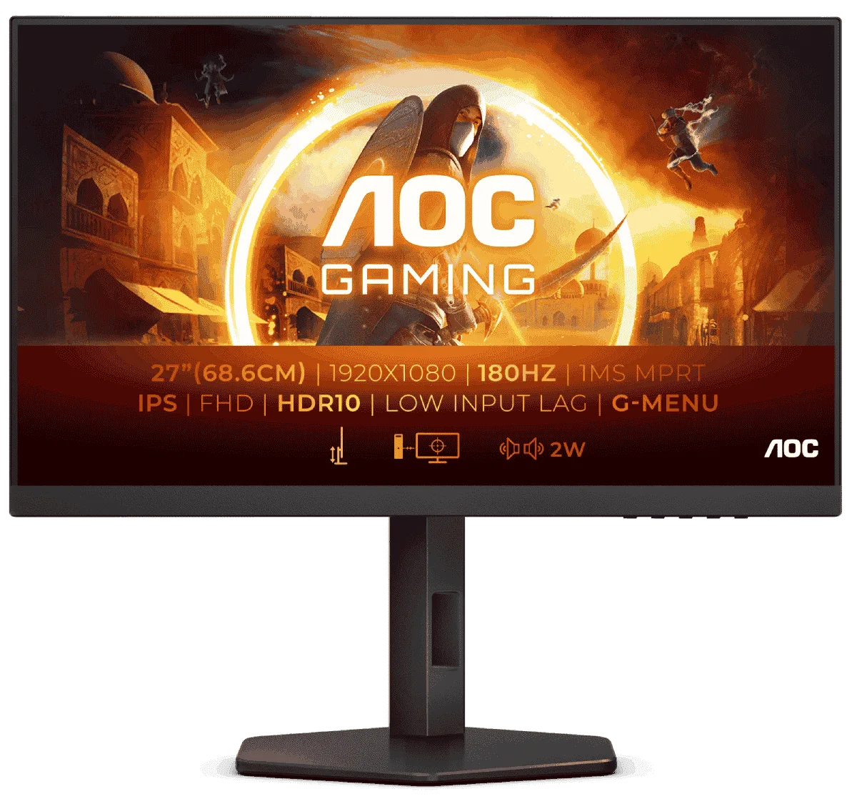 AOC 27G4XE - 27" FHD 180Hz IPS 1ms HDR FreeSync Compatible G-Sync-Seconde Vie, vue 1