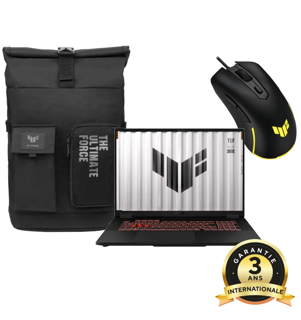 Asus TUF Gaming A18 - 18" FHD+ 144Hz Ryzen 7 260 RTX 5070 32Go 512Go Sans OS avec Sac et souris TUF, vue 1