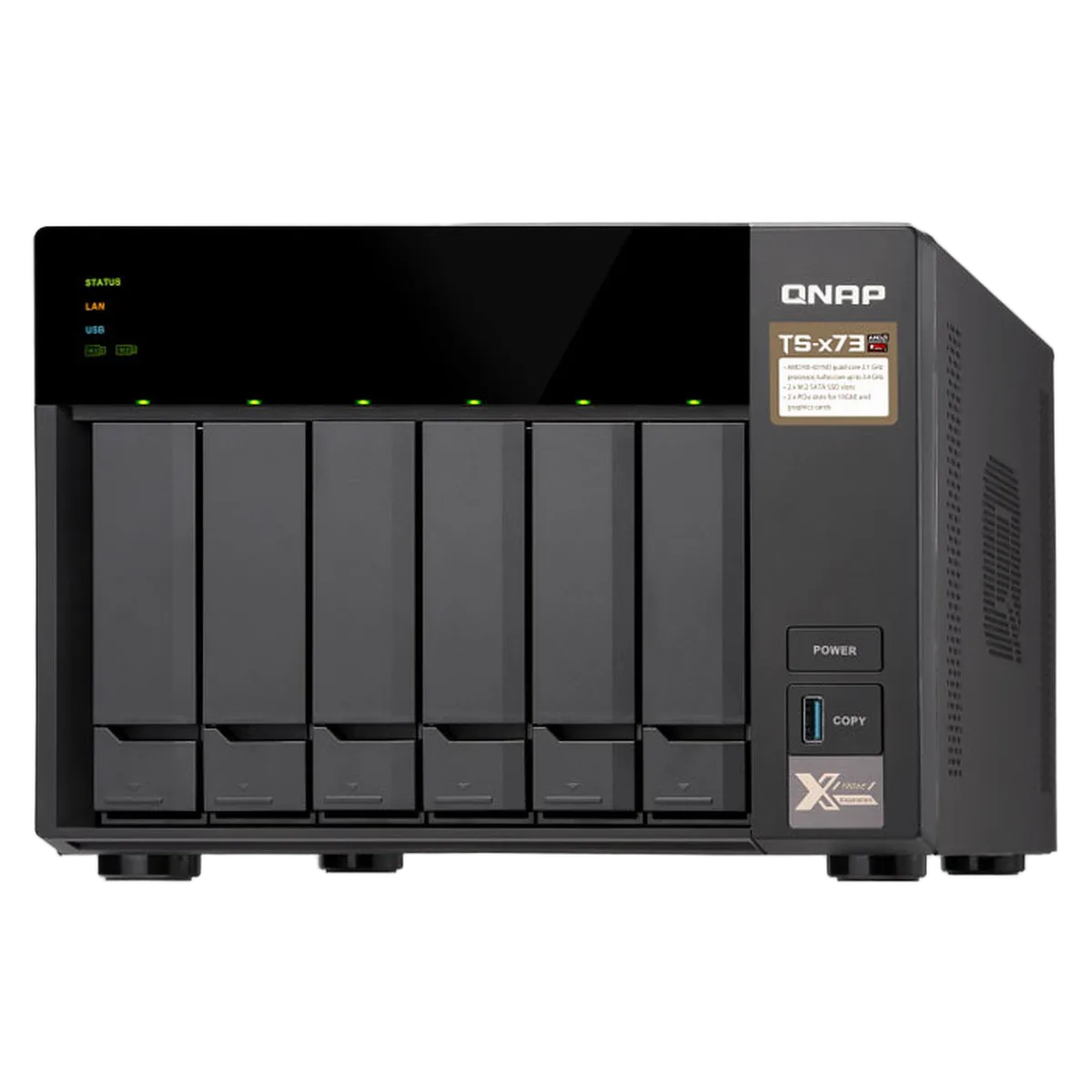 Qnap TS-673-8G - 6 HDD, vue 4