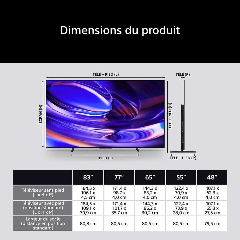 Sony Bravia 6 K55A65PB - 55" OLED 4K 120Hz Google TV Wifi Bluetooth HDR10, vue 8