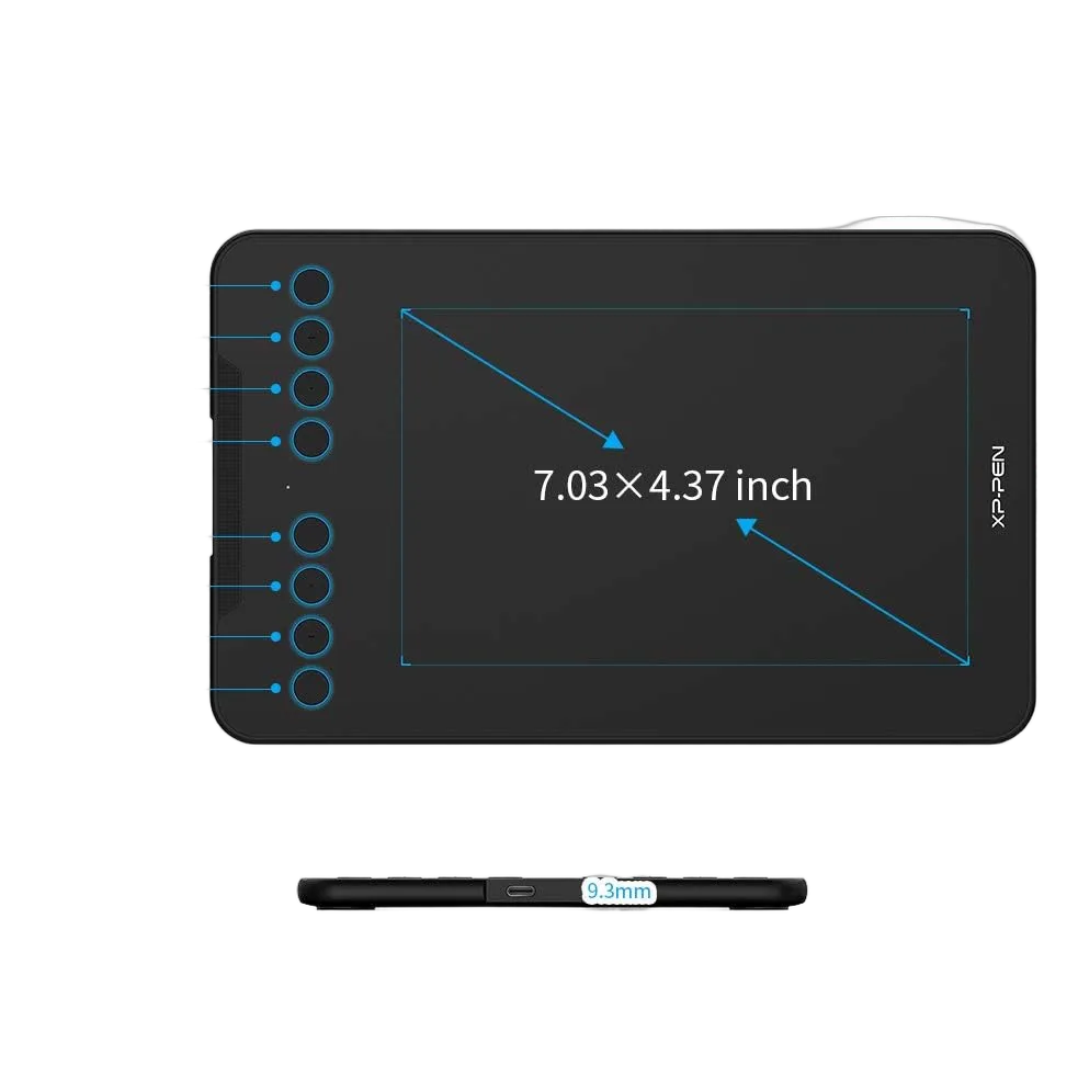 XPPEN DECO Mini7 V2 - 5080LPI 7" Noir, vue 5