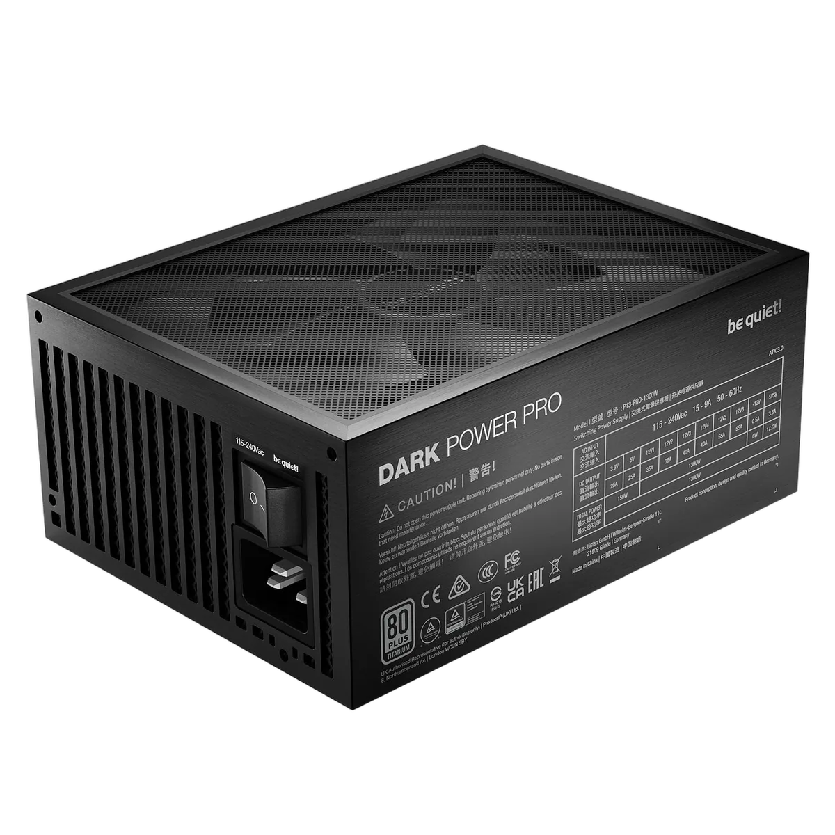 be quiet! ATX 1300W - Dark Power PRO 13 80+ TITANIUM - BN331, vue 2