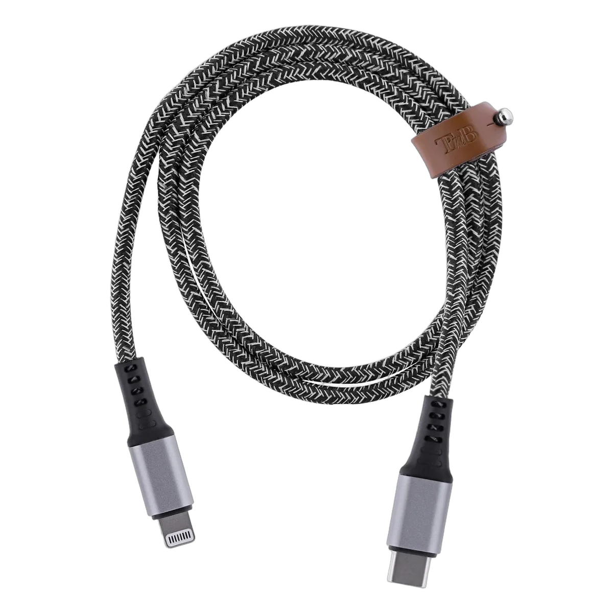 T'nB Câble USB-C/Lightning - 1,5m - nylon RPET - Noir, vue 1