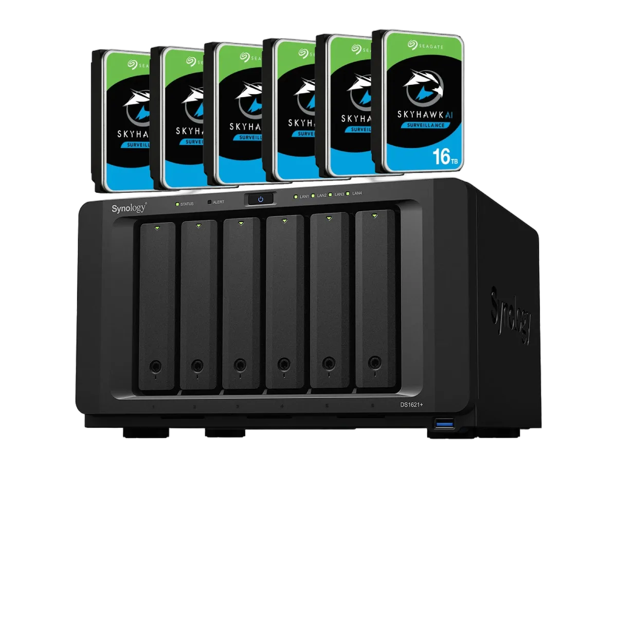 Synology Kit surveillance - DS1621+ avec 6 disques de 16To, vue 1