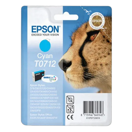 Epson Cartouche DURABrite T0712 Cyan, vue 1