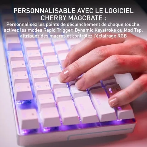 Cherry MX 8.2 Pro TMR TKL - Magnétique - Sans-Fil - RGB - Blanc