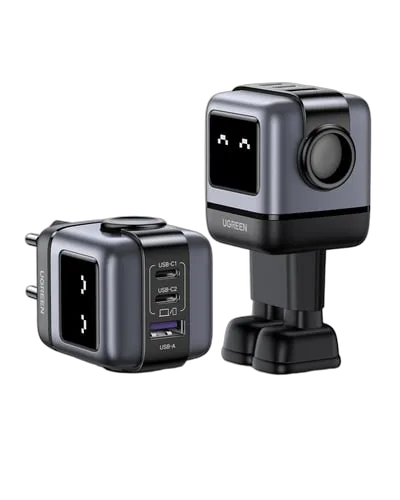 UGREEN Chargeur secteur robot 3 ports - 65W - Gris/Noir, vue 5