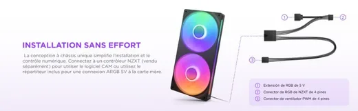 NZXT F360 RGB Core Fan (Single Frame) - Blanc, vue 9