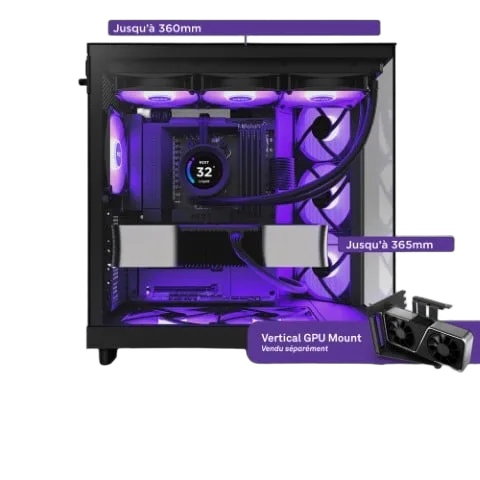 NZXT H6 Flow RGB Noir - MT/Sans alim/ATX, vue 17