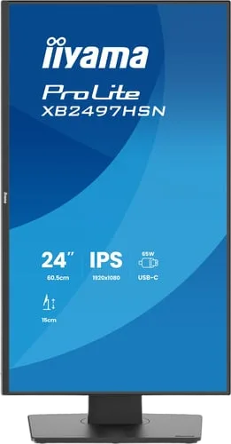 Iiyama Prolite XB2497HSN-B1 - 23.8" FHD 100Hz IPS 1ms Pivot Adaptive Sync, vue 2