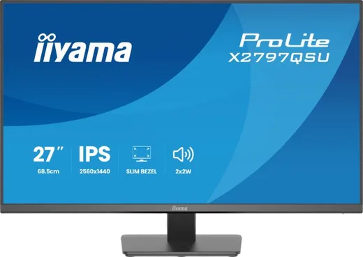 Iiyama X2797QSU-B1 - 27" QHD 75Hz IPS 1ms HP USB HUB, vue 2