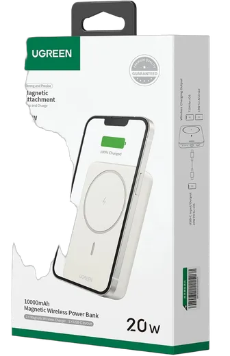 UGREEN Magnétique externe sans fil - 10000mAh - USB-C - 20W - Beige