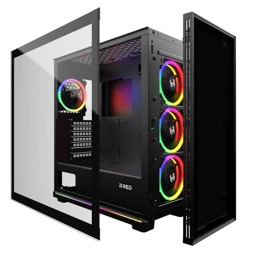 M.RED BLACK DESTROYER Glass-G - ARGB - MT/ATX-Seconde Vie