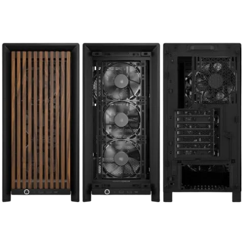 Corsair FRAME 4000D WOOD RS Noir - MT/Sans Alim/E-ATX, vue 4