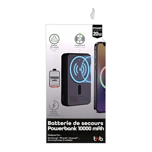 T'nB Powerbank USB-C - 10 000 mAh - 20W - Noir, vue 4