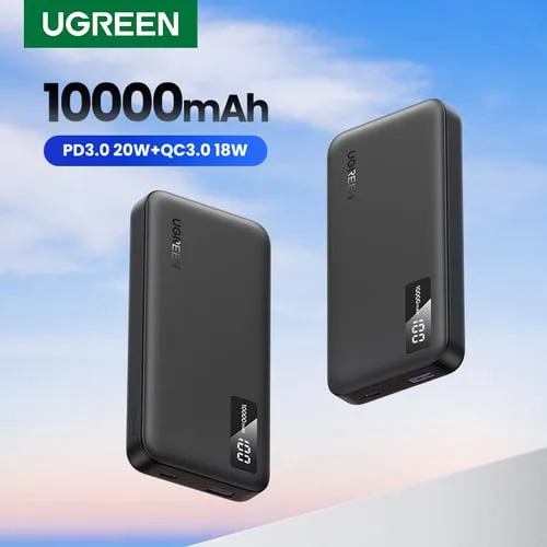 UGREEN USB-C + USB-A - 2 ports - 10000mAh - 20W - Noir, vue 11
