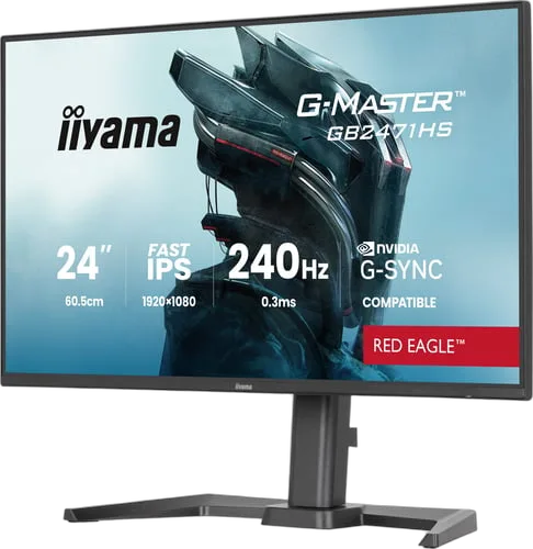Iiyama G-Master GB2471HS-B1 - 23.8" FHD 240Hz Fast IPS 0.3ms G-Sync Adaptive Sync, vue 3