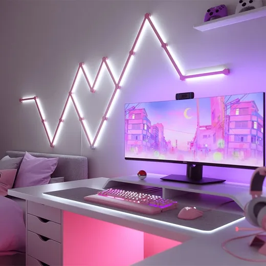Nanoleaf Lines Skin Rose Mate - 9 pièces