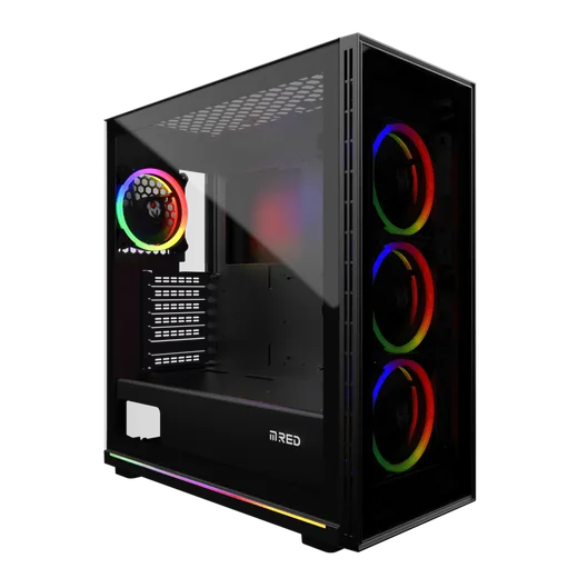 M.RED BLACK DESTROYER Glass-G - ARGB - MT/ATX-Seconde Vie