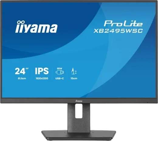 Iiyama Prolite XB2495WSC-B1 - 24.1" FHD+ 100Hz IPS Pivot USB-C 65W