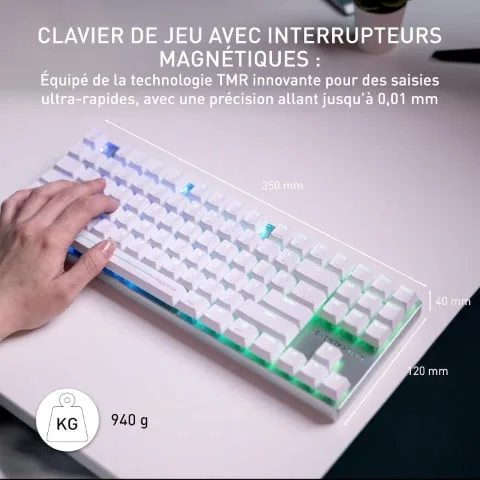 Cherry MX 8.2 Pro TMR TKL - Magnétique - Sans-Fil - RGB - Blanc, vue 5